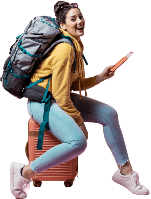 Happy traveler ready to explore with Mamta Tours